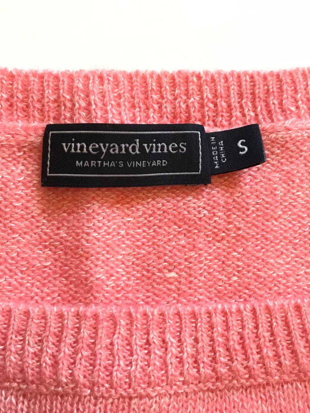 Vineyard Vines Caley Stripe Sweater Womens Small Pink White Cashmere Linen Knit - Picture 6 of 12